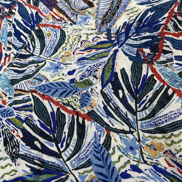 C&C California Linen Wide Leg Crop Pants Tropical Leaf Print Size L - Picture 11 of 12